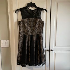 NWT Black and beige Miss Behave girls dress, size 14